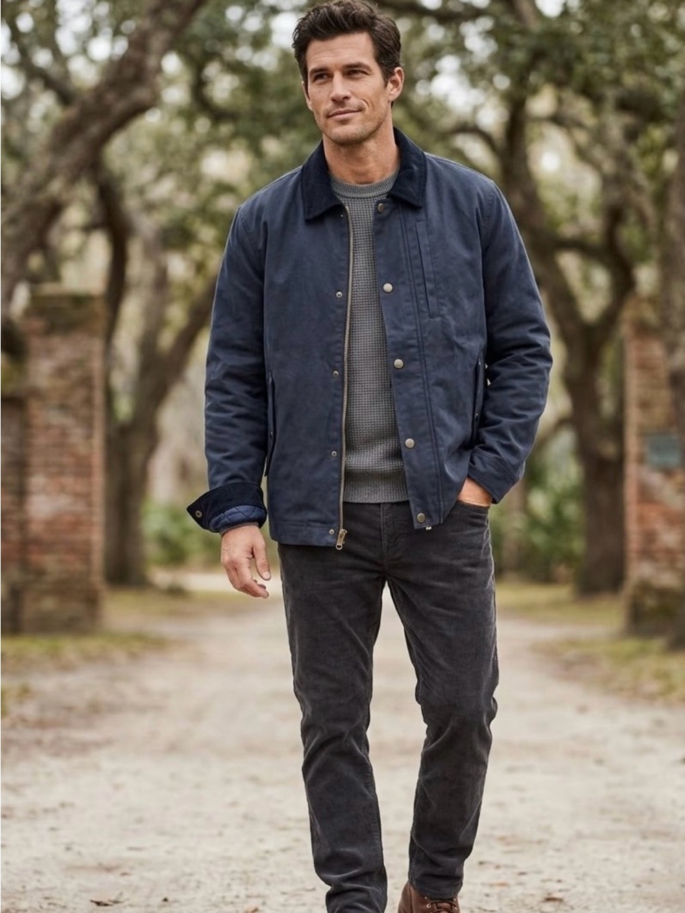 NWT Marine Layer Weston Wax Canvas Barn Jacket Faded Navy Men's Size M